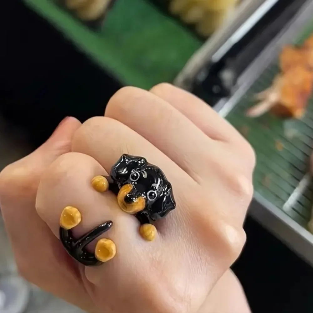 Adorable Adjustable Dog Ring Cute & Quirky Fashion‎ Accessory for Casual Attire